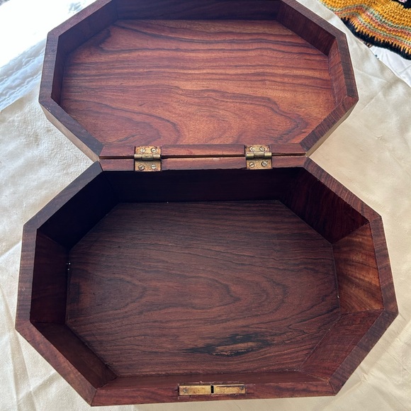 Wooden Jewelry Box with Geometric Design - Picture 4 of 13